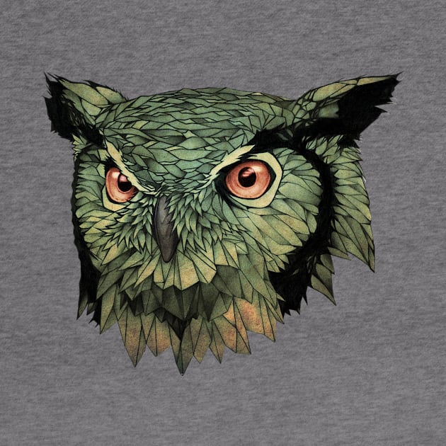 Owl  - Red Eyes by Puddingshades